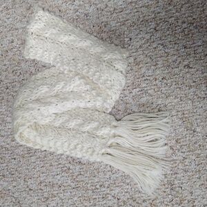 White knit scarf